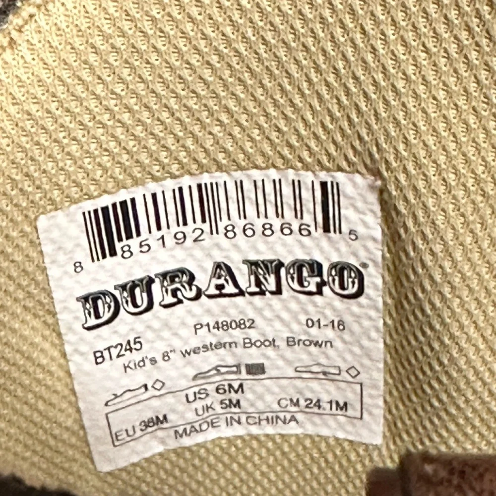 Durango Kids Brown Boots with Flag Design - Picture 6 of 10